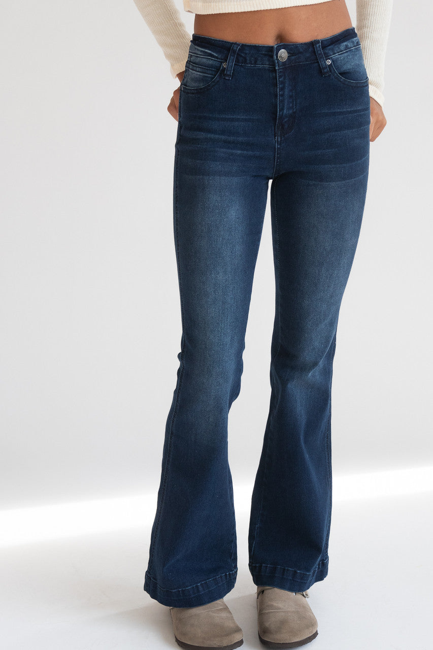 Mid Rise Flare Jeans
