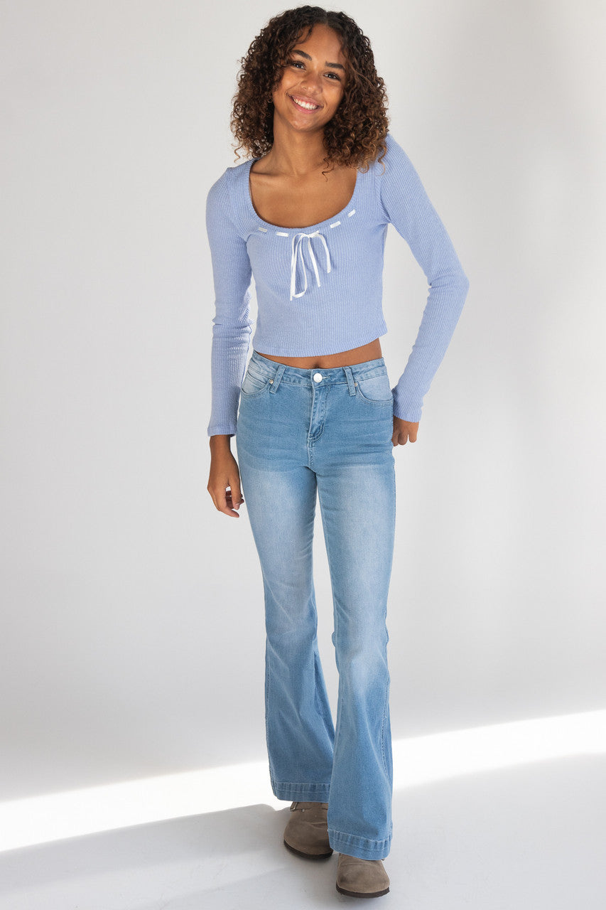 Mid Rise Flare Jeans