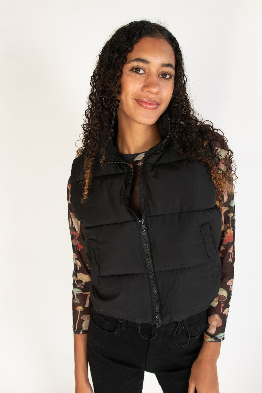 Cropped Puffer Vest