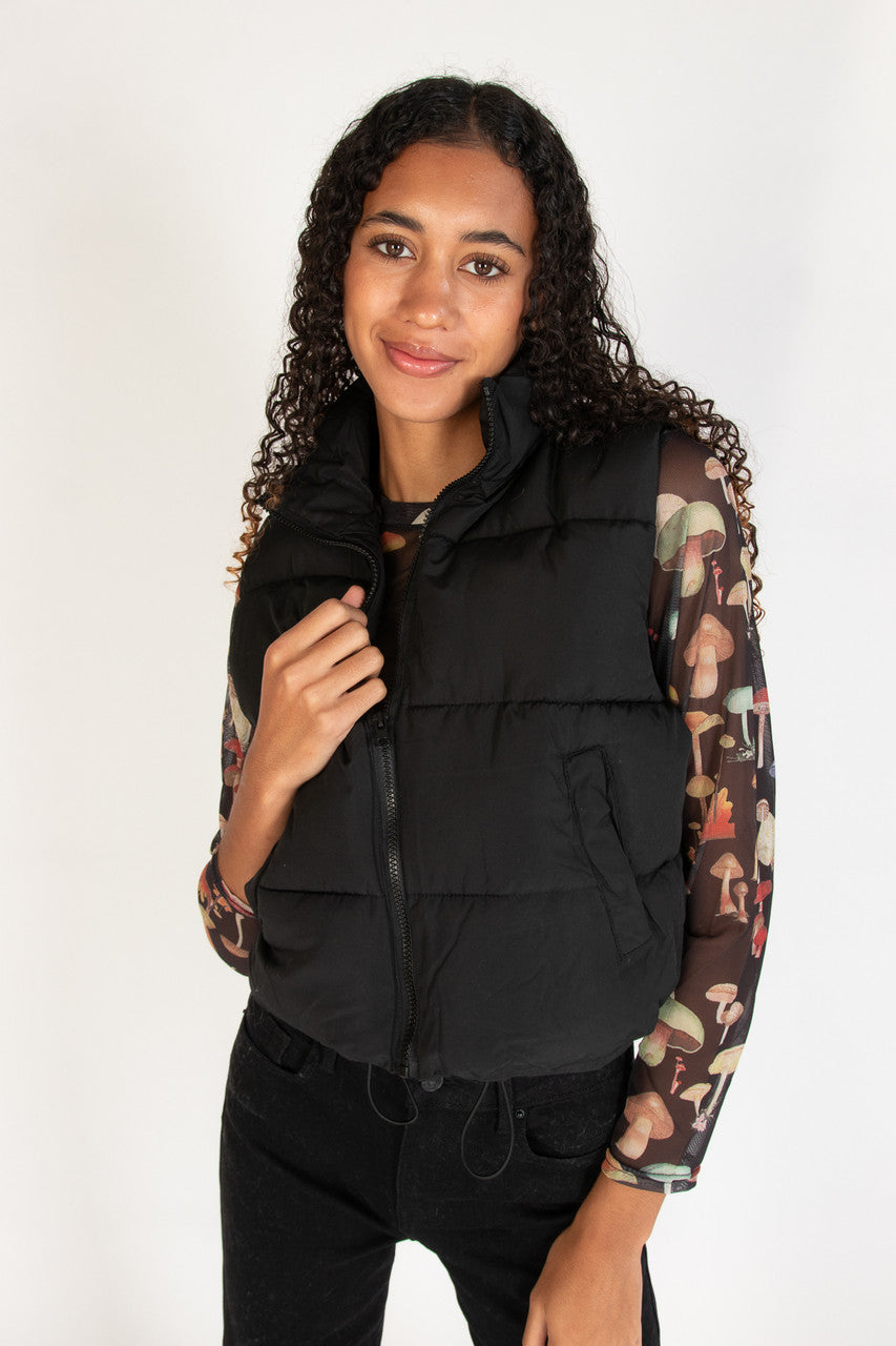Cropped Puffer Vest