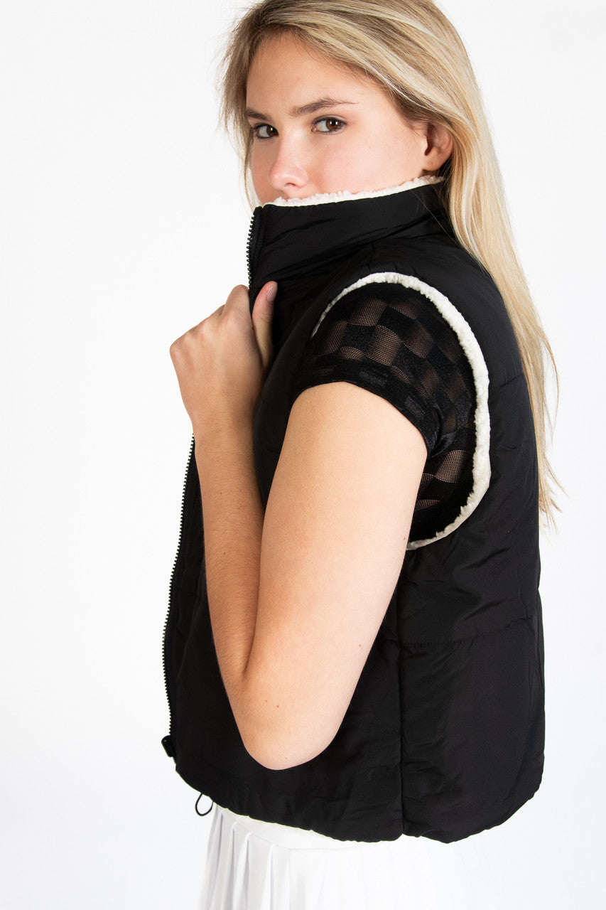 Reversible Sherpa Puffer Vest