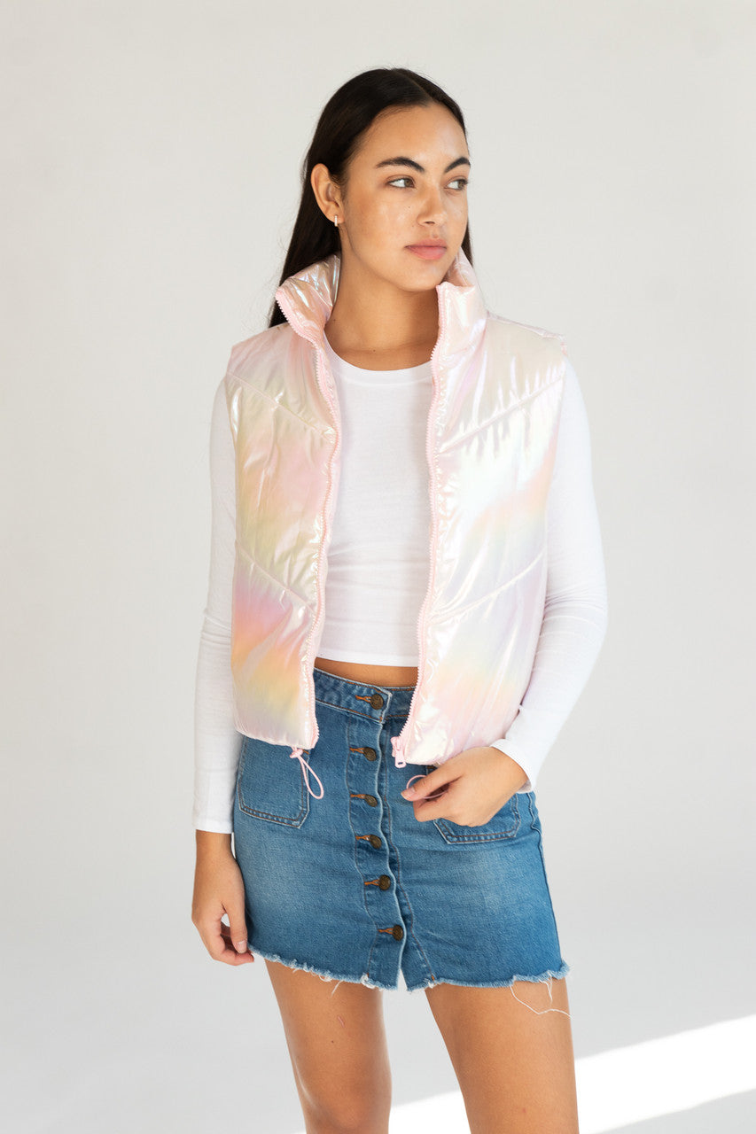 Iridescent Puffer Vest