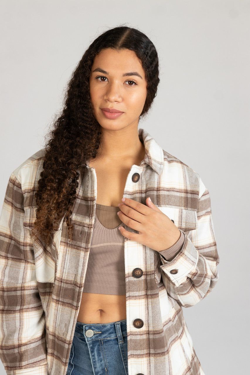 Cocoa Sherpa Lined Flannel Jacket