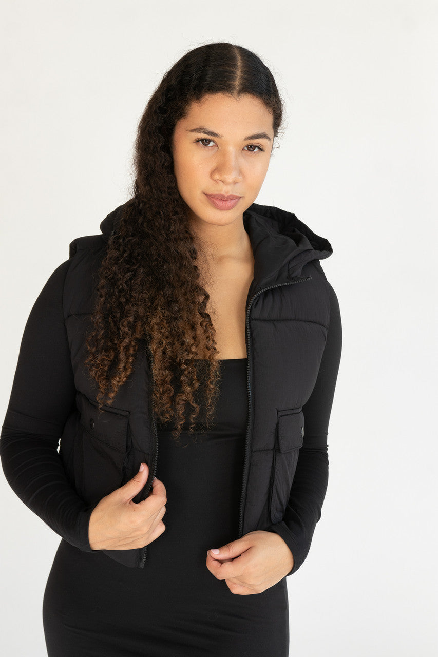 Hooded Utility Puffer Vest