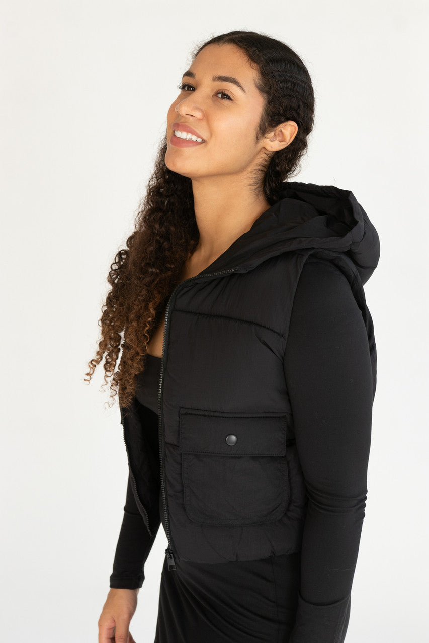 Hooded Utility Puffer Vest