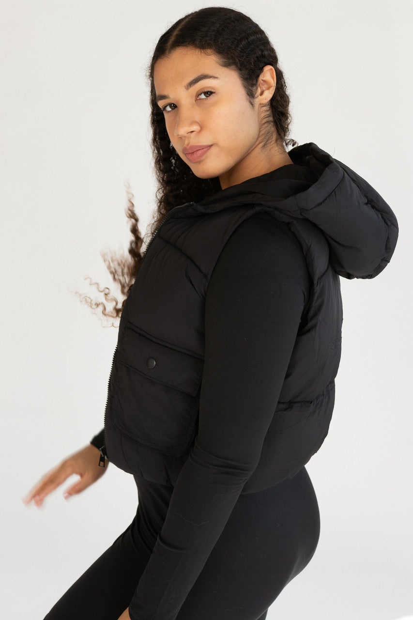 Hooded Utility Puffer Vest