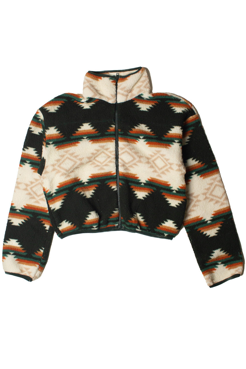 Geometric Print Sherpa Jacket