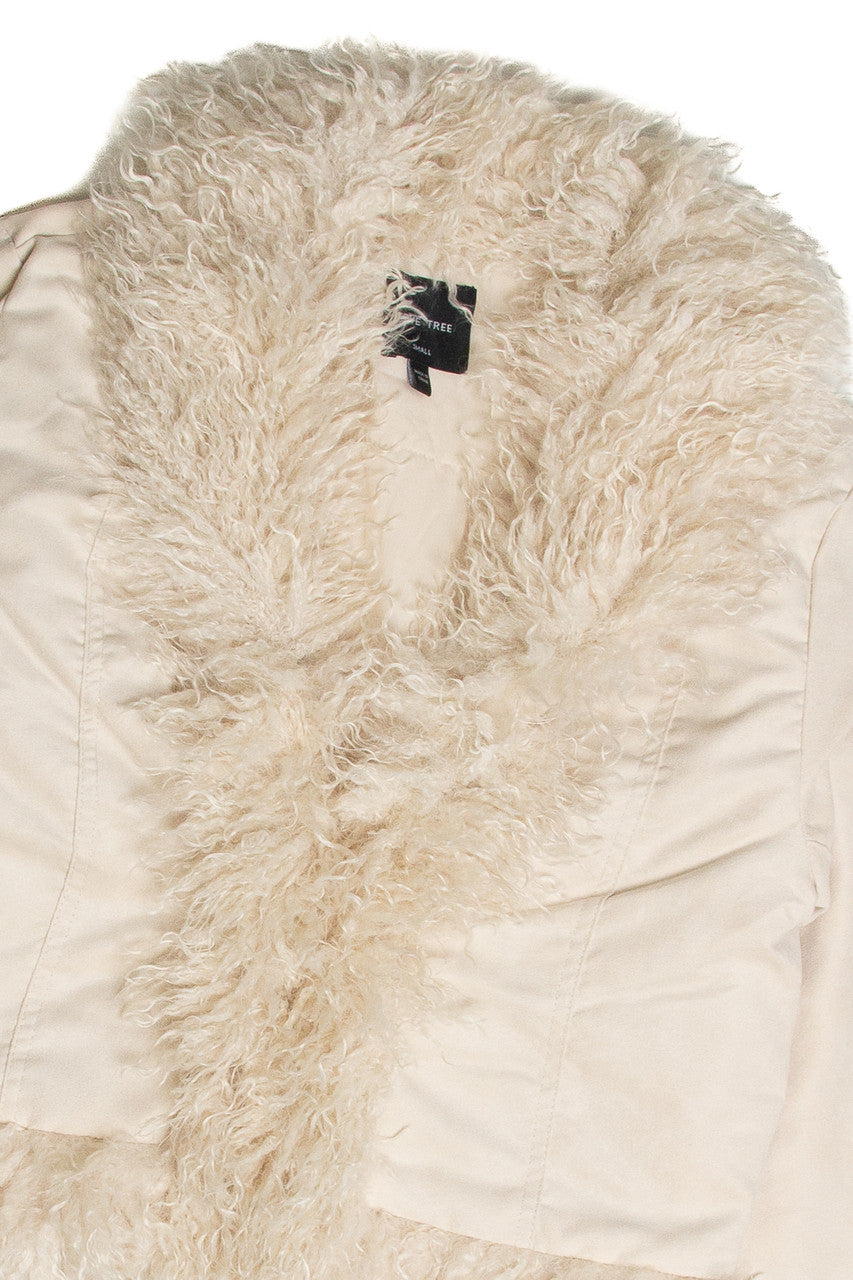 Fur Trim Suede Jacket