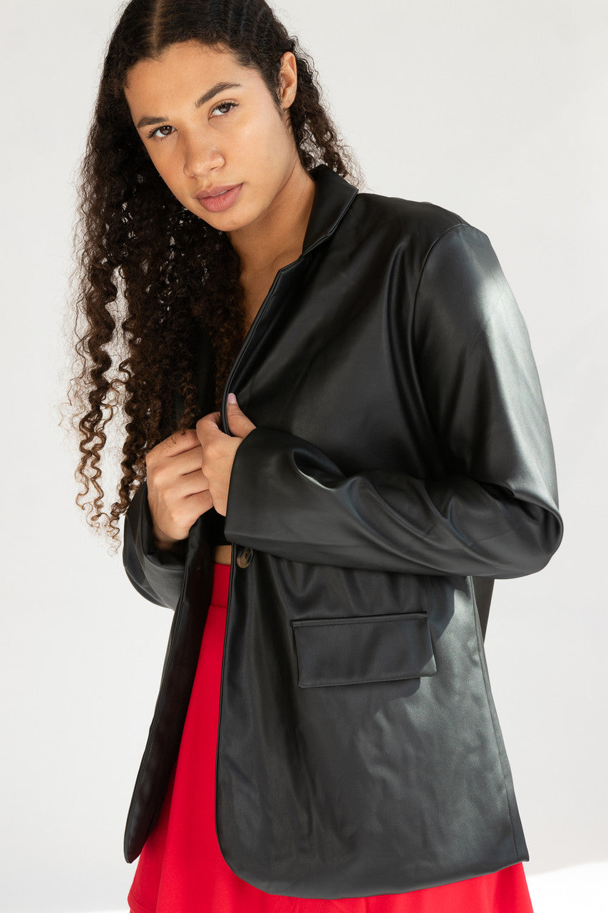 Black Pleather Blazer
