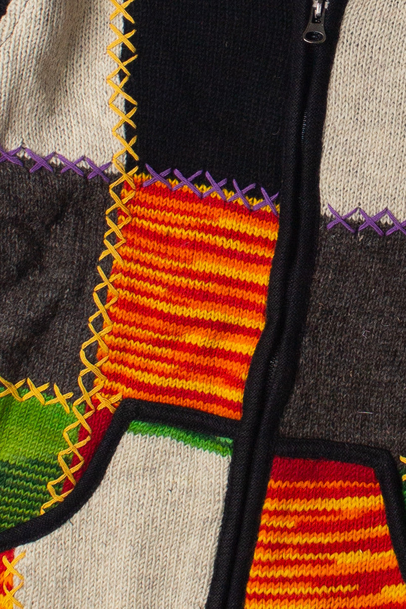 Heavy Wool Patchwork Jacket