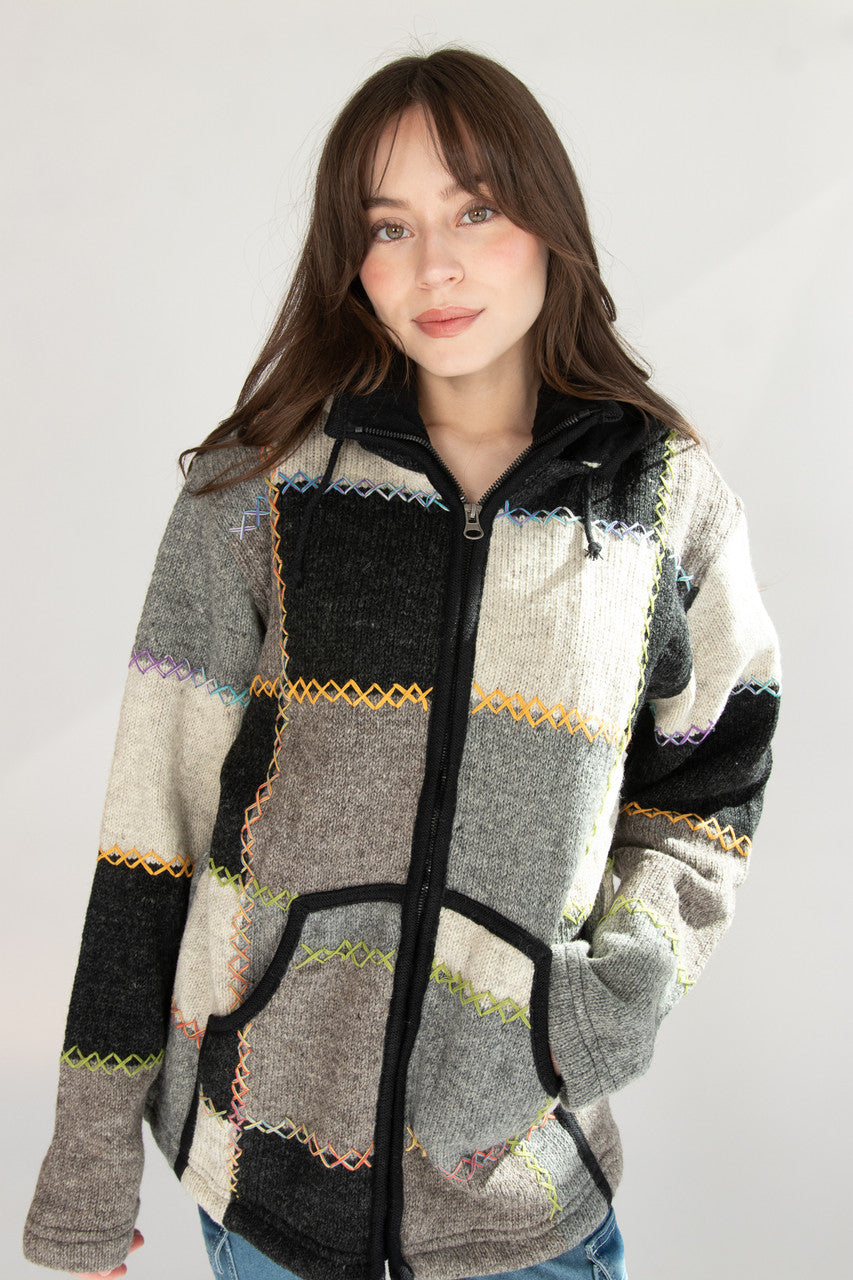 Heavy Wool Patchwork Jacket