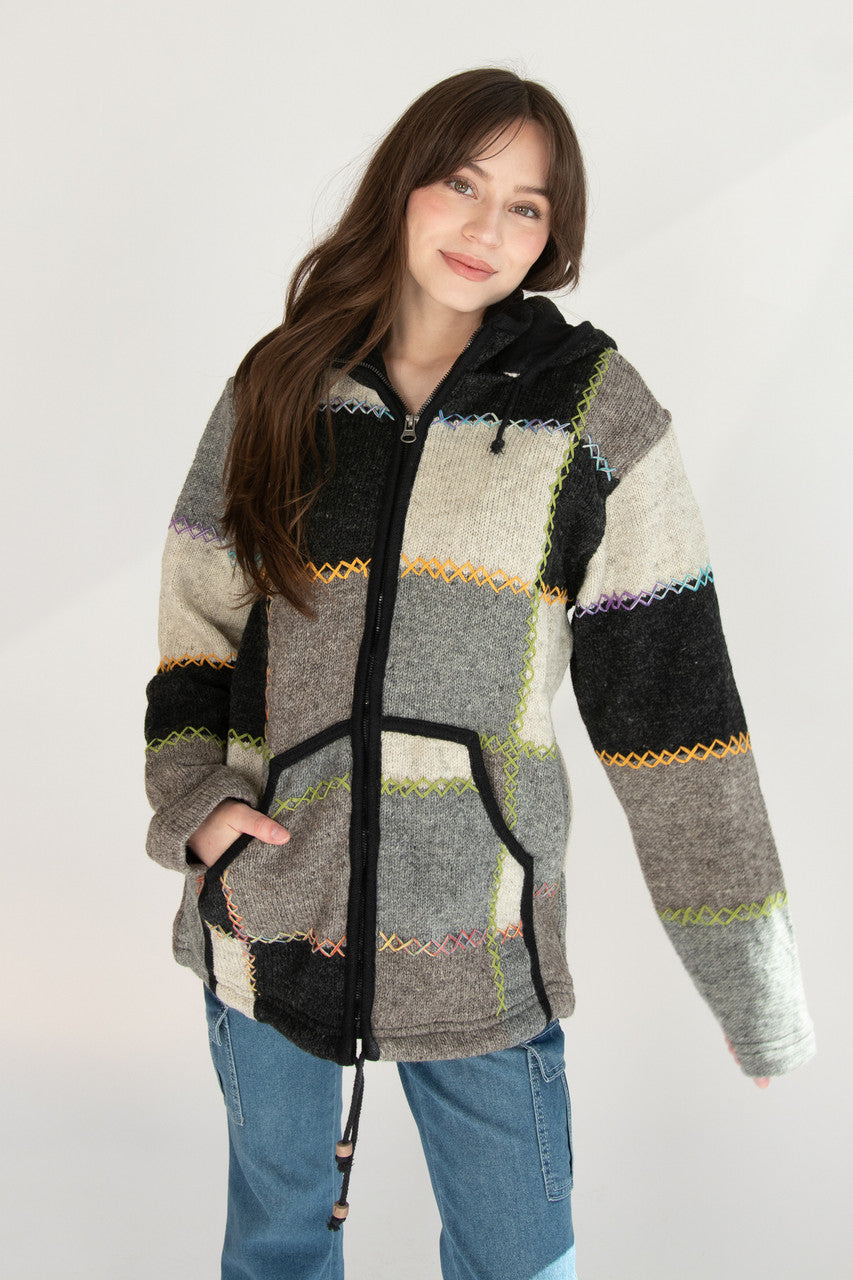 Heavy Wool Patchwork Jacket