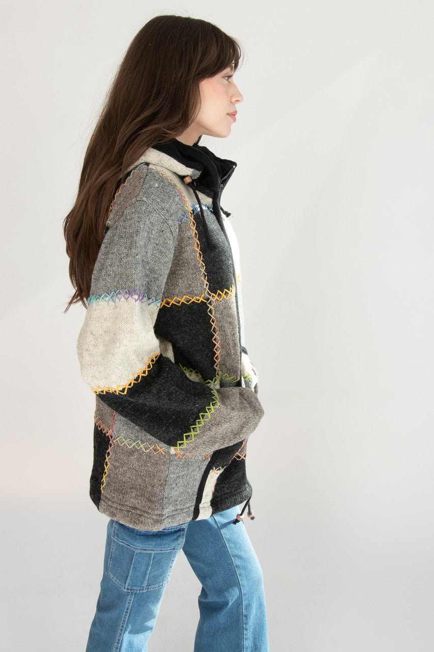 Heavy Wool Patchwork Jacket