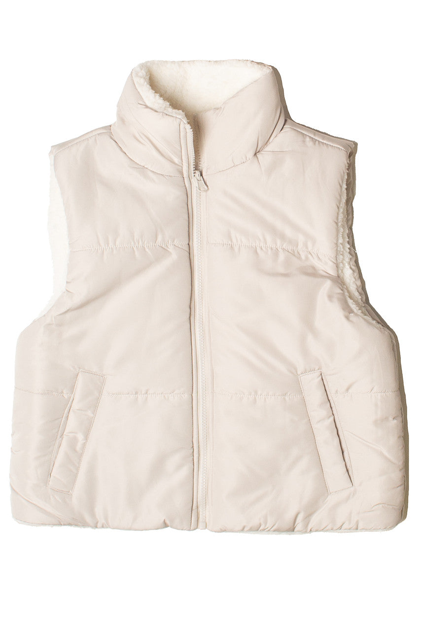 Reversible Sherpa Puffer Vest