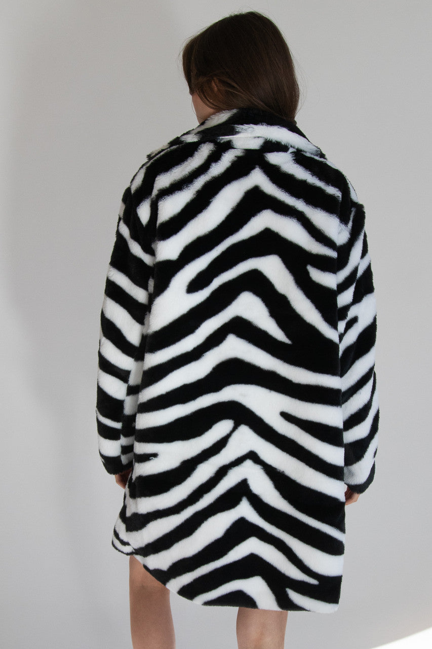 Faux Fur Knee Length Coat