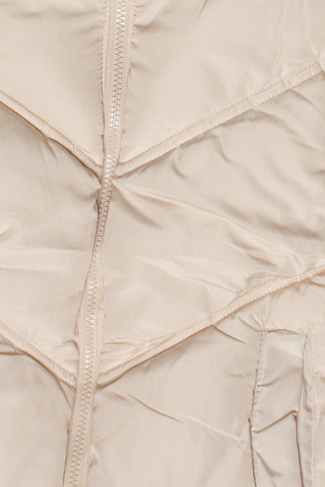 Chevron Puffer Vest - Beige