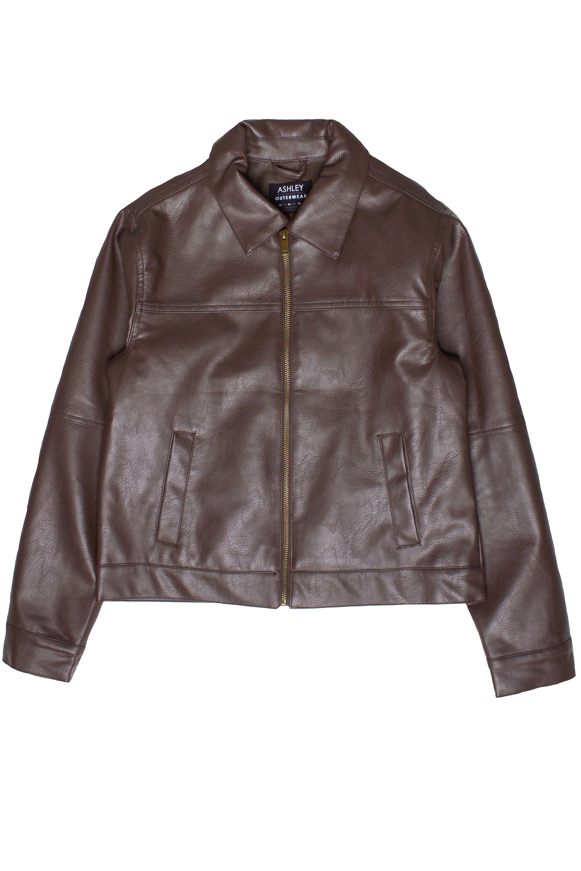 Collared Brown Moto Jacket