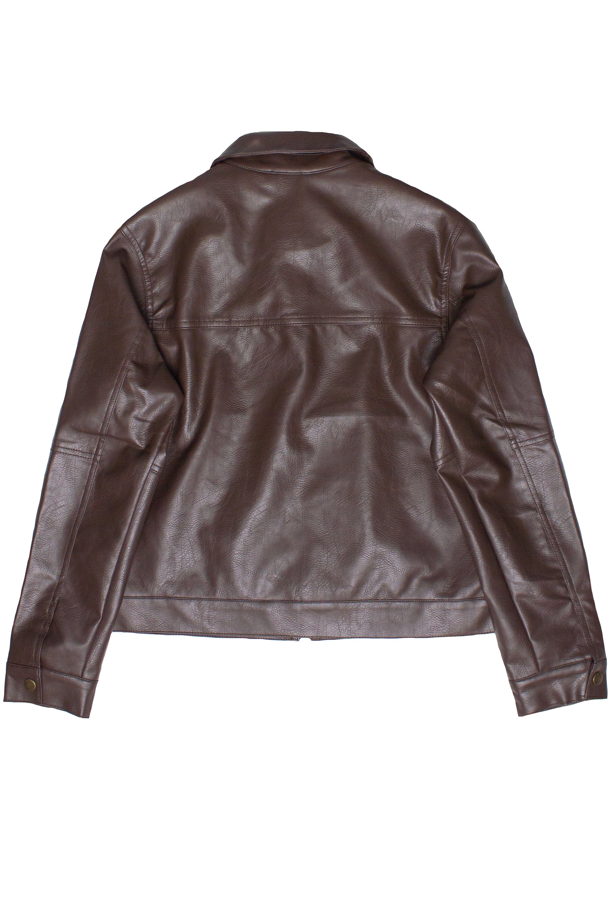 Collared Brown Moto Jacket