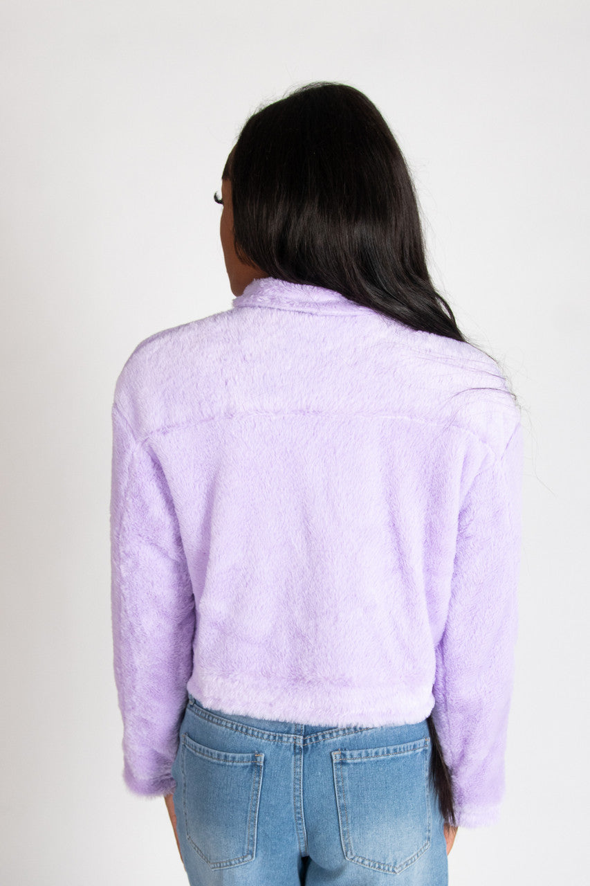 Cropped Faux Fur Shacket