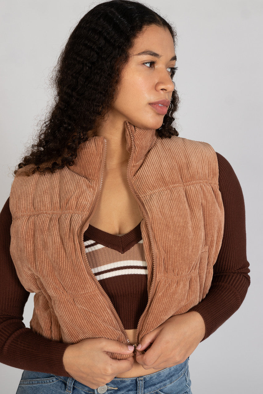 Corduroy Puffer Vest