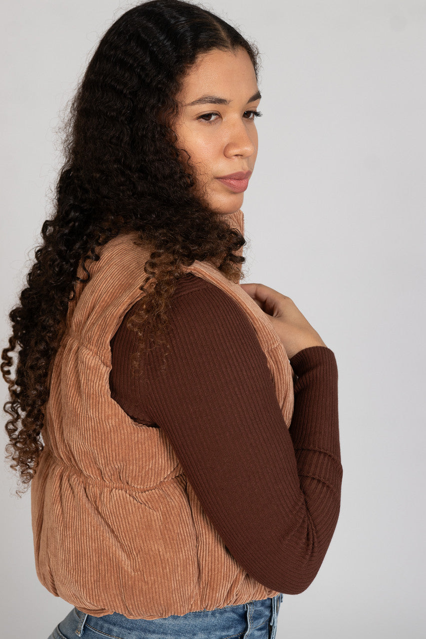 Corduroy Puffer Vest