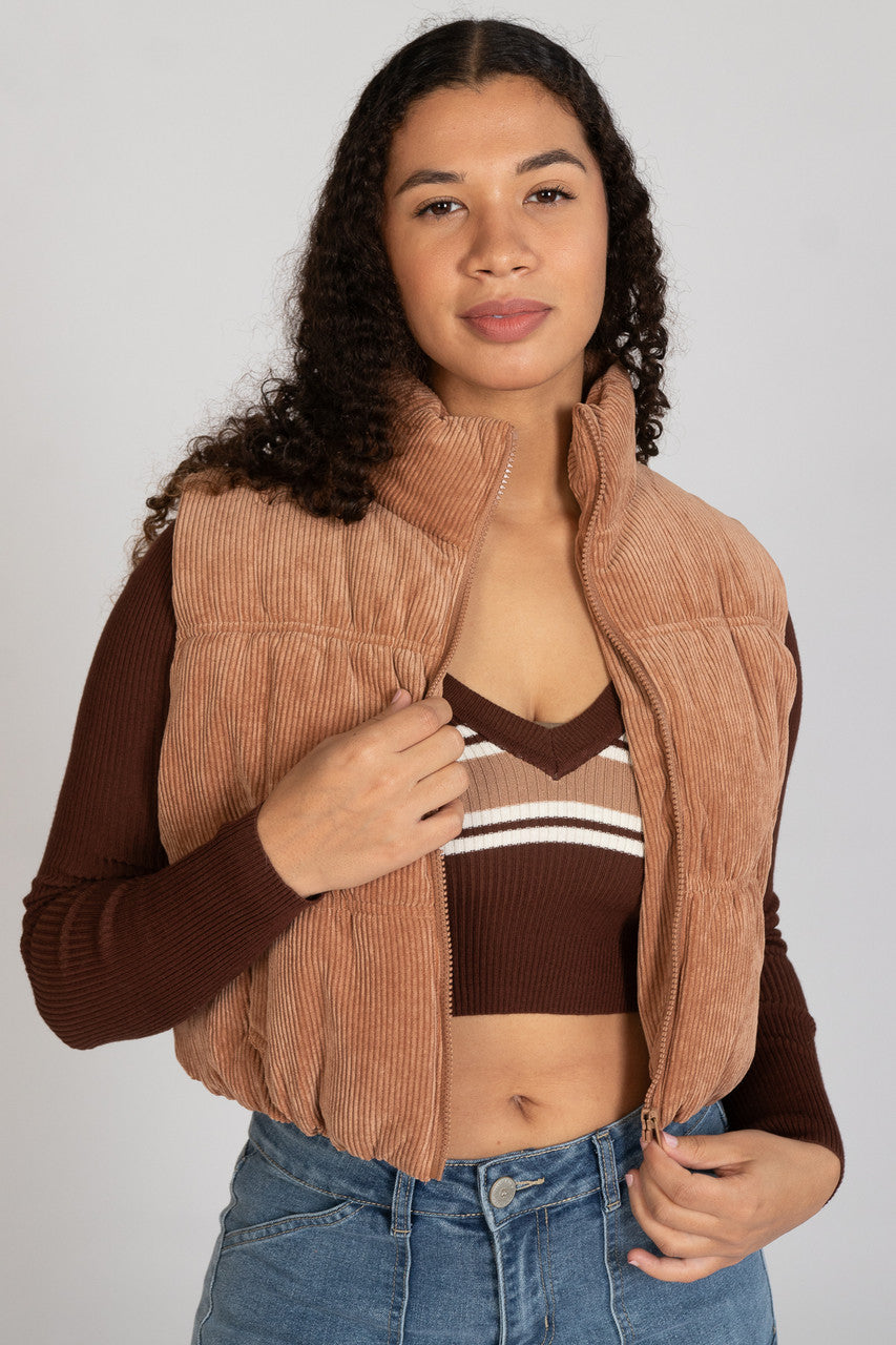 Corduroy Puffer Vest
