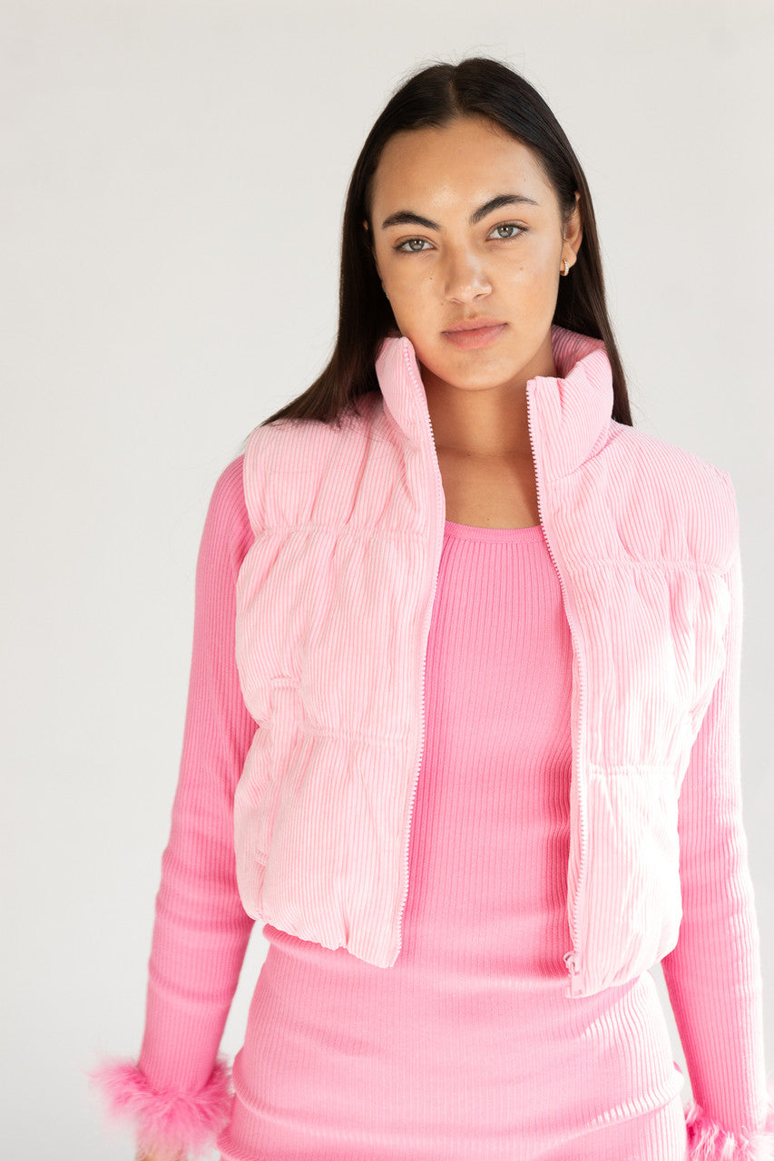 Corduroy Puffer Vest