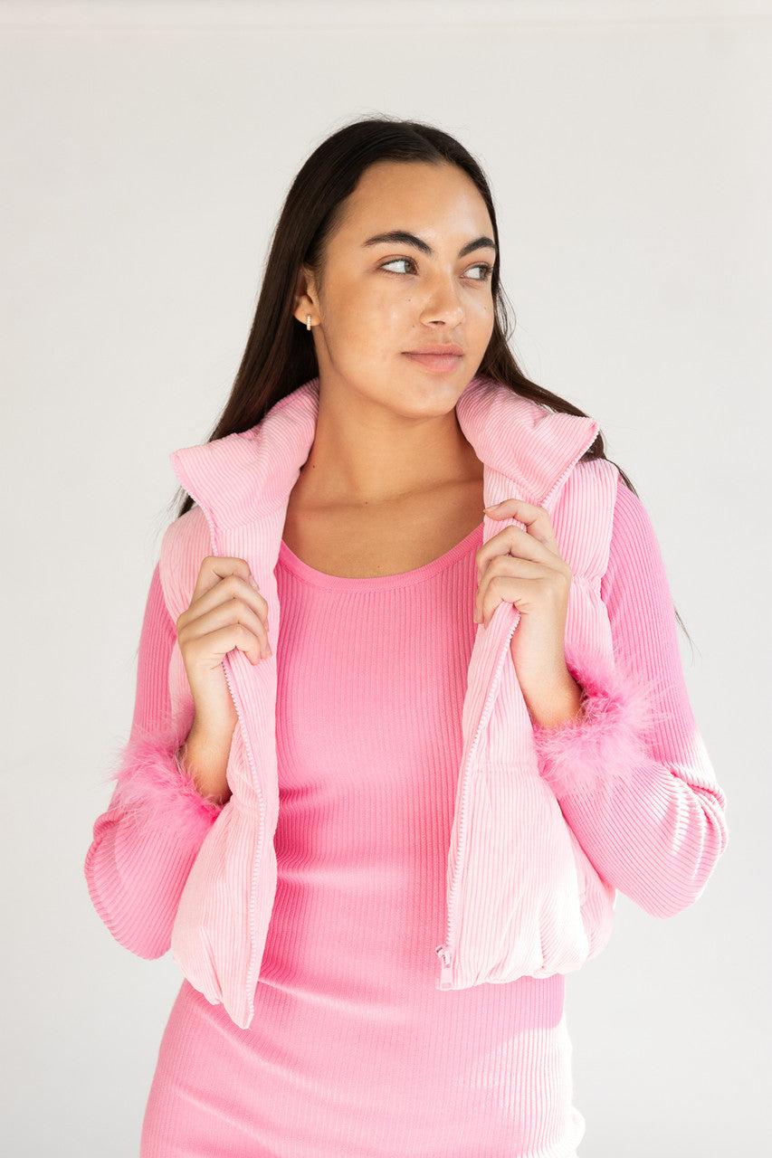 Corduroy Puffer Vest