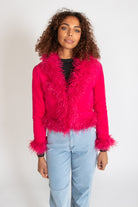 Fur Trim Suede Jacket