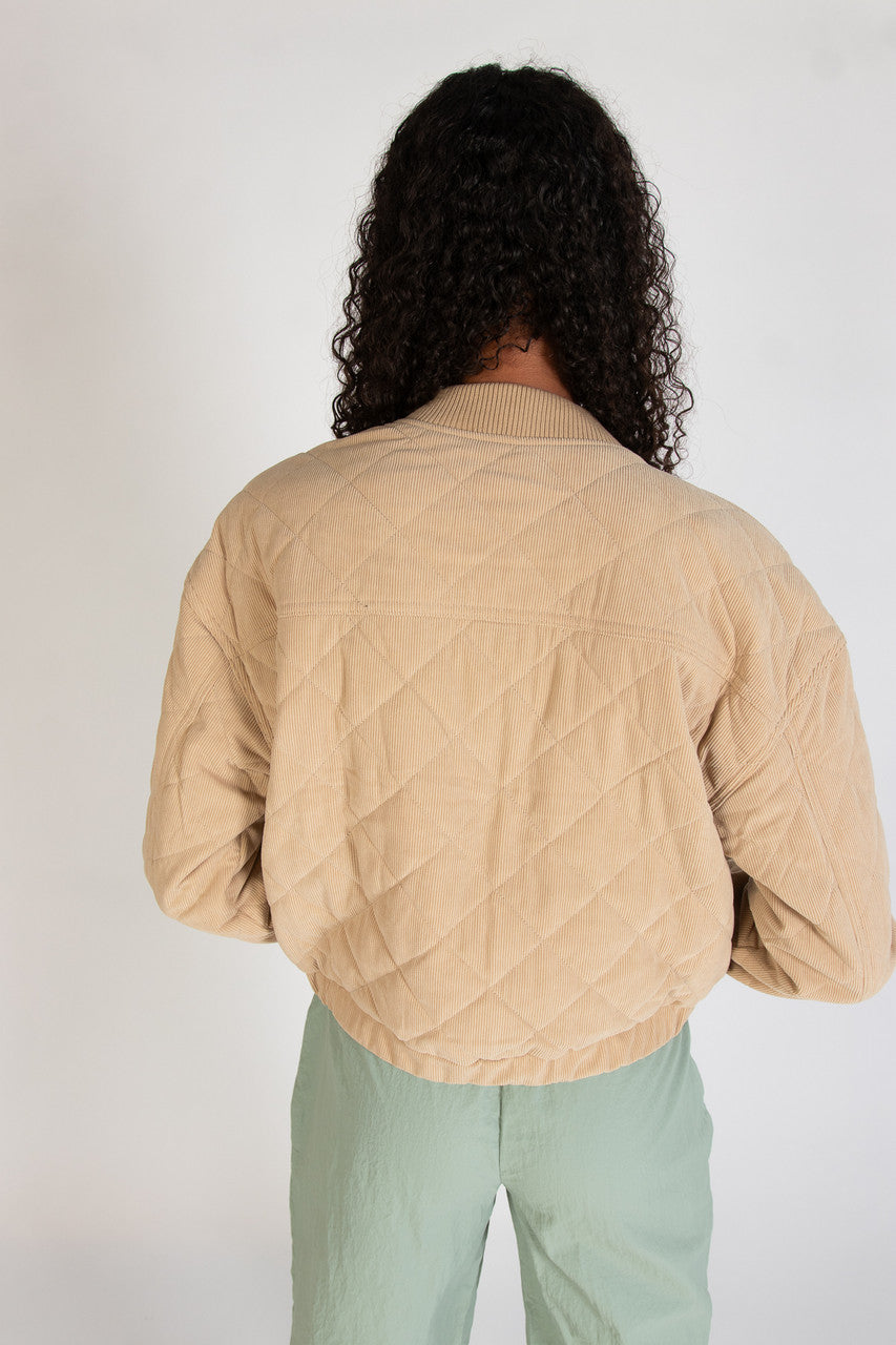 Quilted Corduroy Bomber Jacket