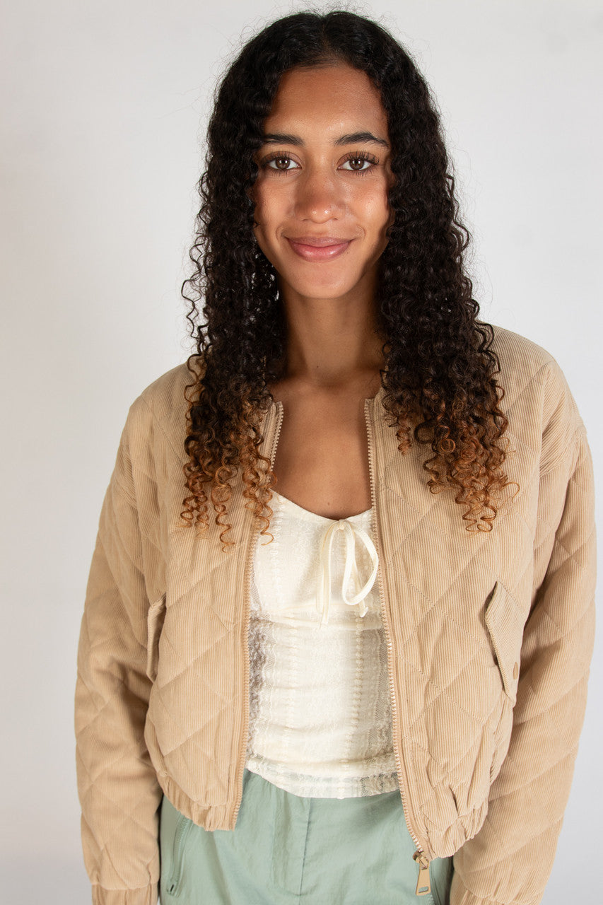 Quilted Corduroy Bomber Jacket