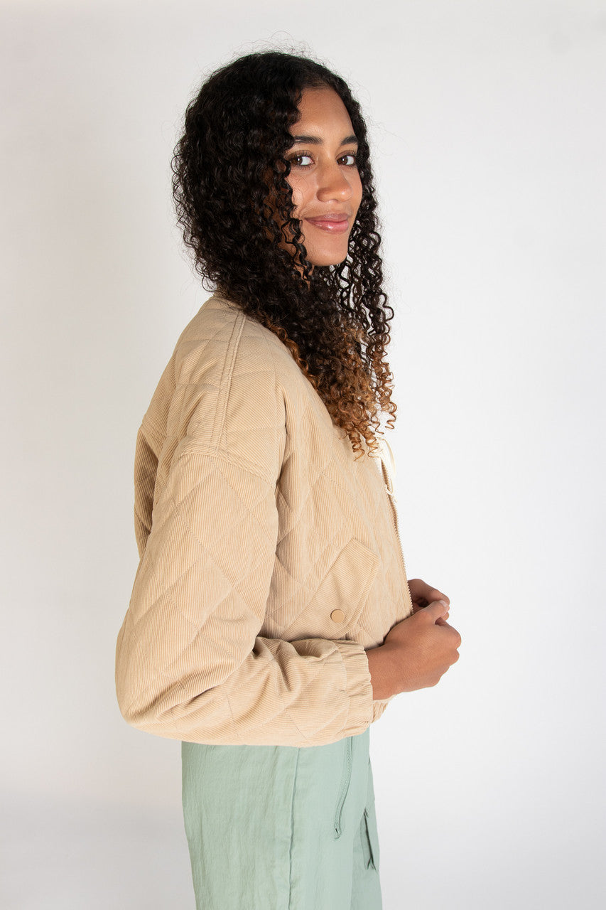 Quilted Corduroy Bomber Jacket