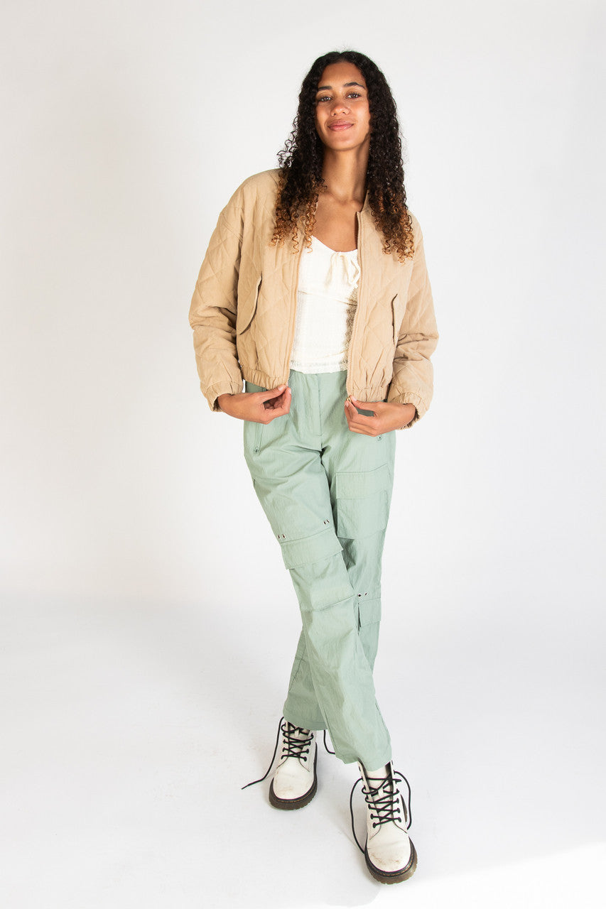 Quilted Corduroy Bomber Jacket