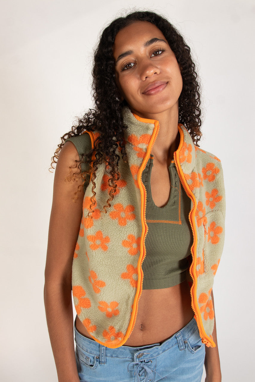 Daisy Fleece Zip Up Vest