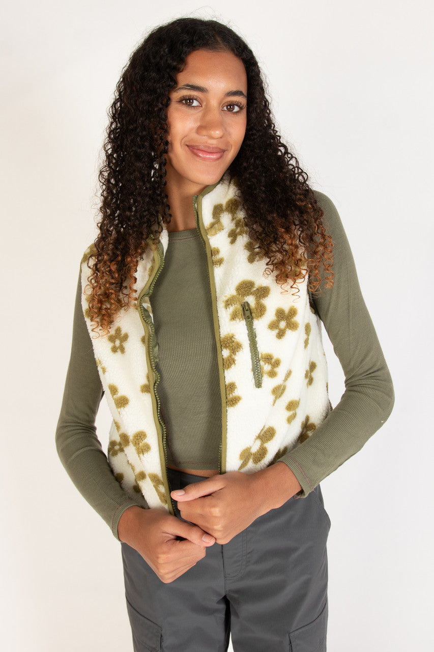 Daisy Fleece Zip Up Vest