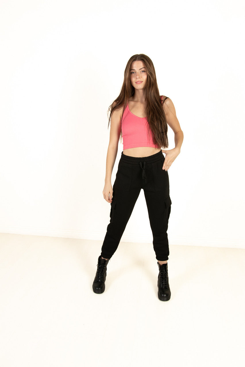 Black Cargo Sweatpants