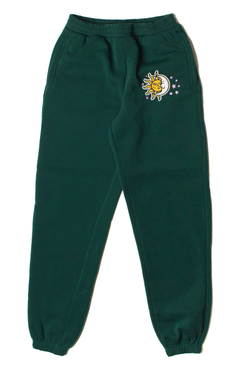 Dark Green Celestial Patch Sweatpants