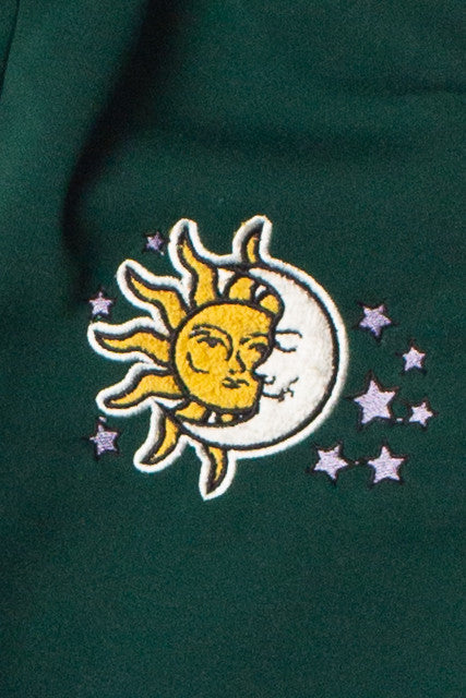Dark Green Celestial Patch Sweatpants