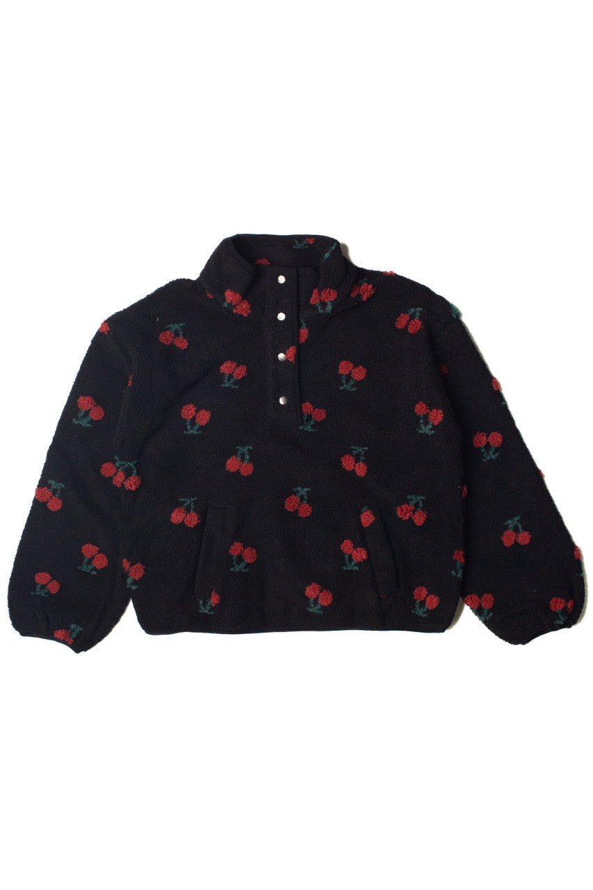 Cherry Pattern Fleece Pullover