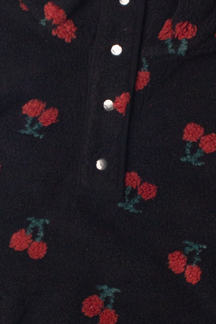 Cherry Pattern Fleece Pullover