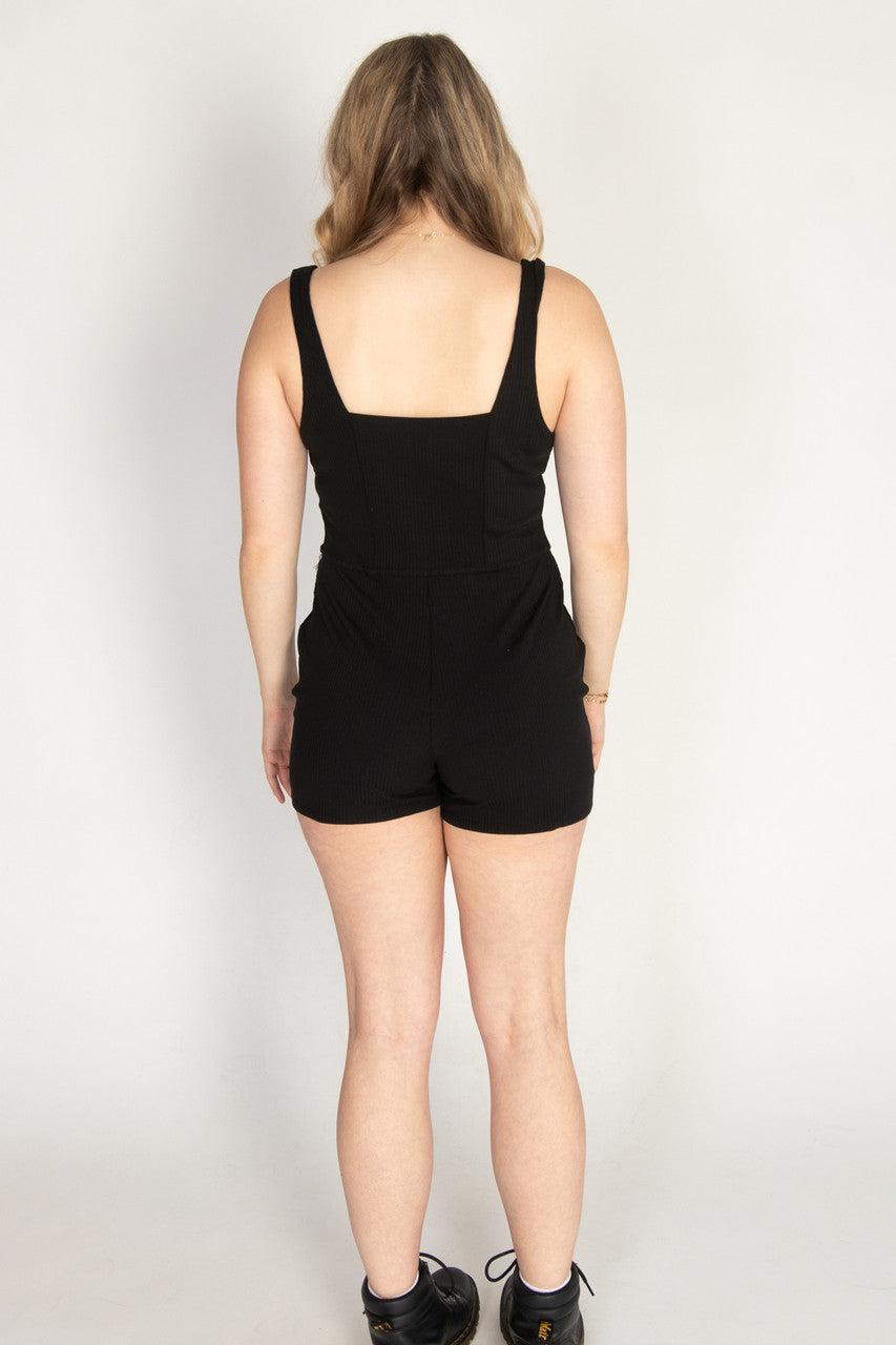 Square Neck Biker Romper