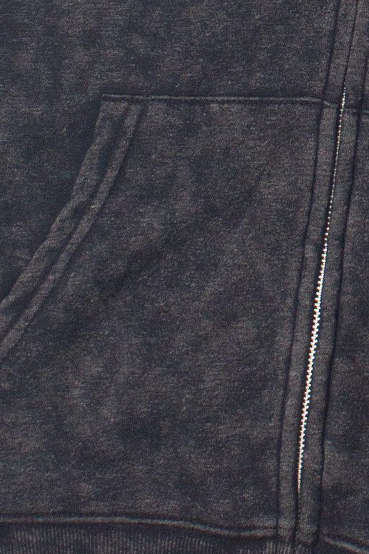 Stone Wash Oversized Zip Up Hoodie