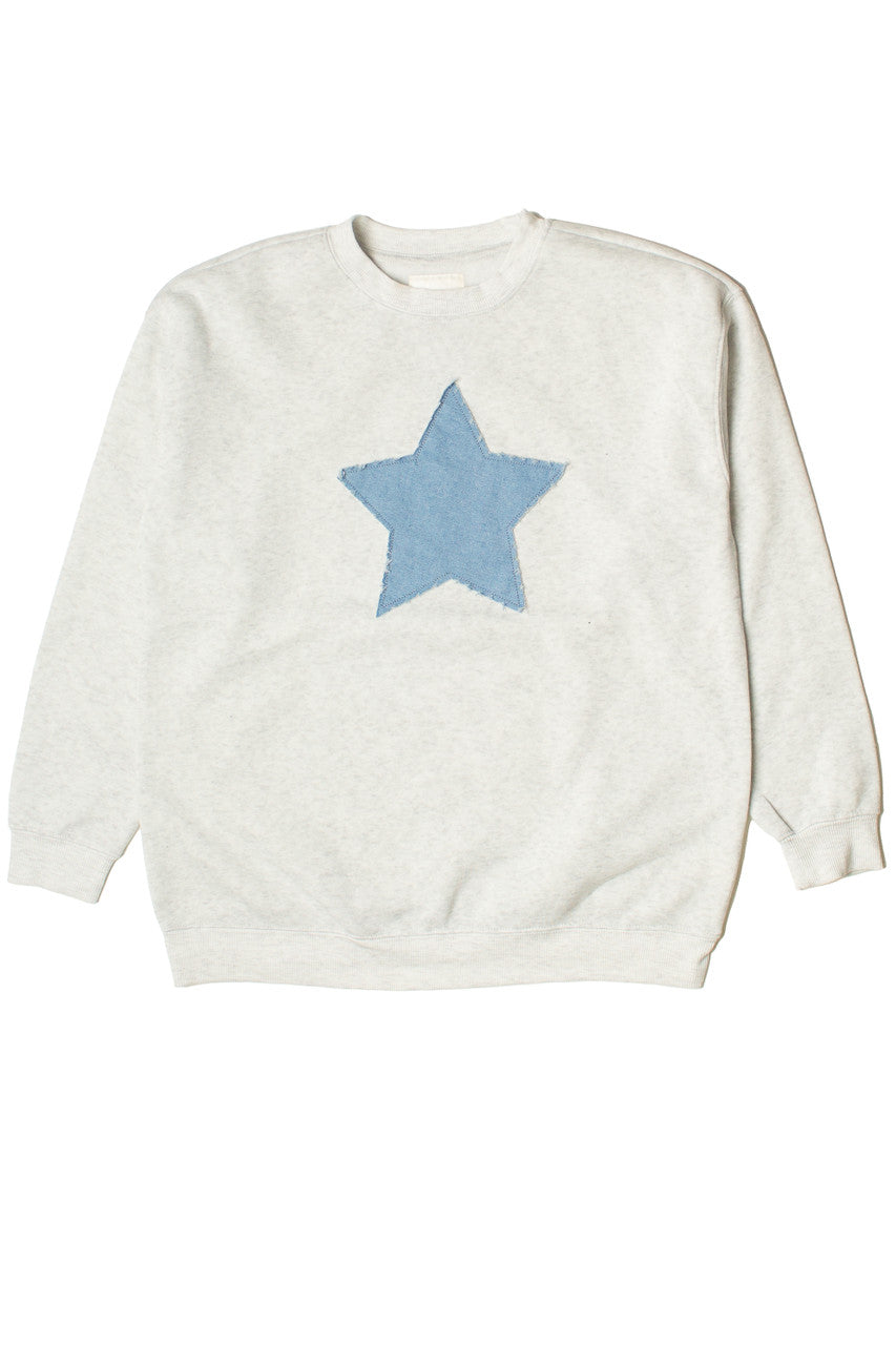 Denim Star Patch Sweatshirt