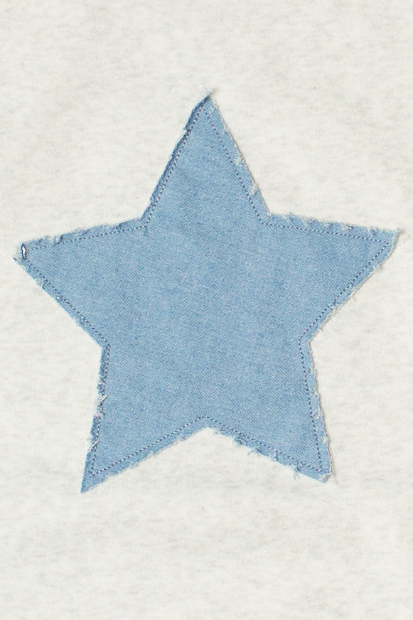 Denim Star Patch Sweatshirt