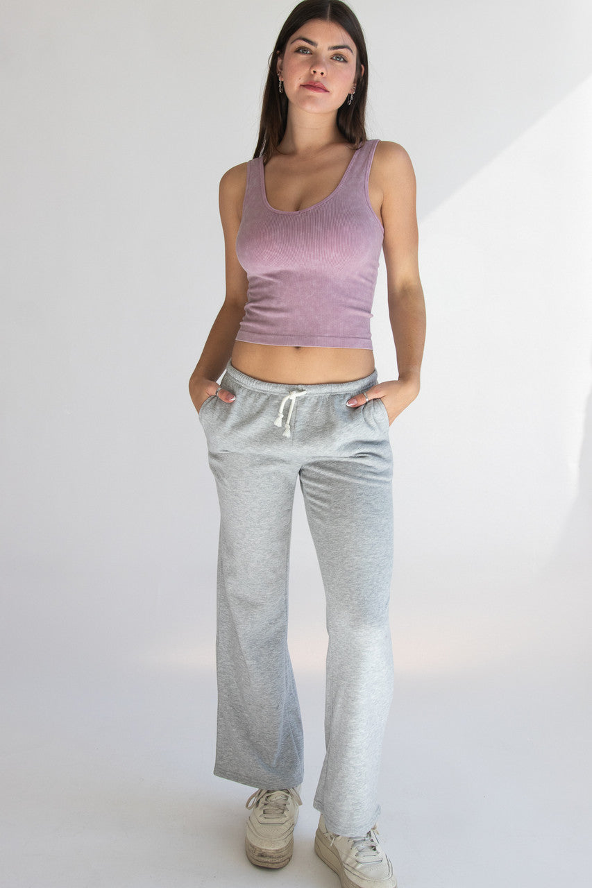 Grey Straight Leg Sweatpants