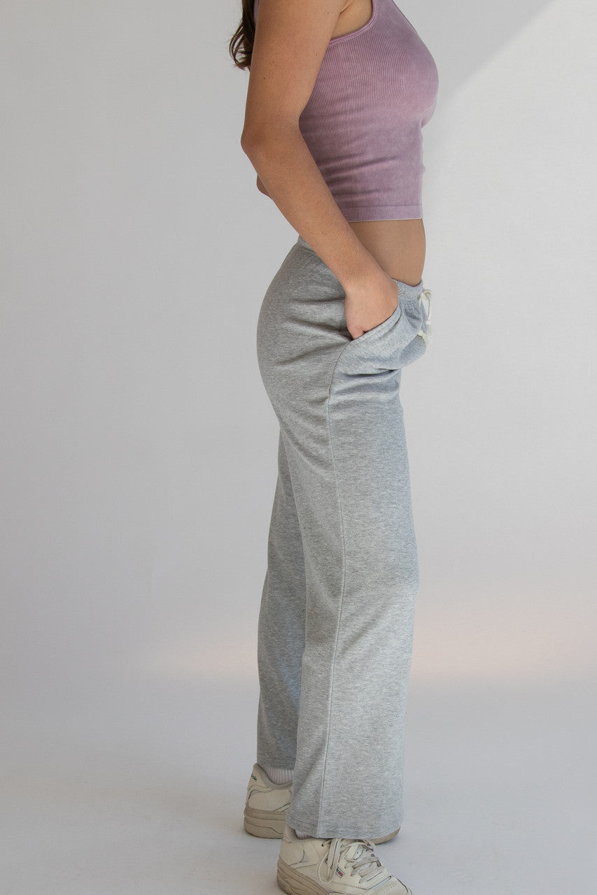 Grey Straight Leg Sweatpants
