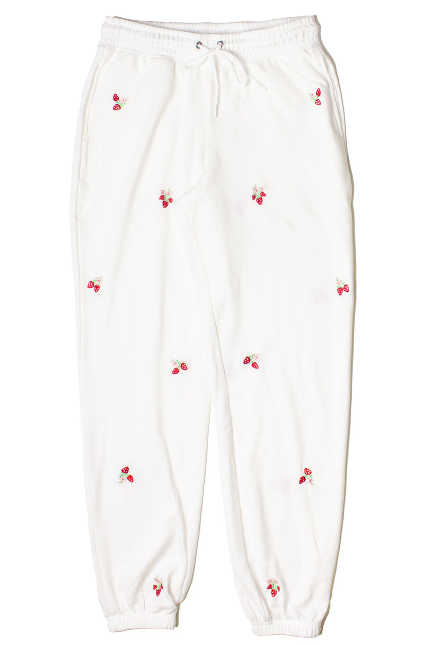 Mini Embroidered Strawberries Joggers