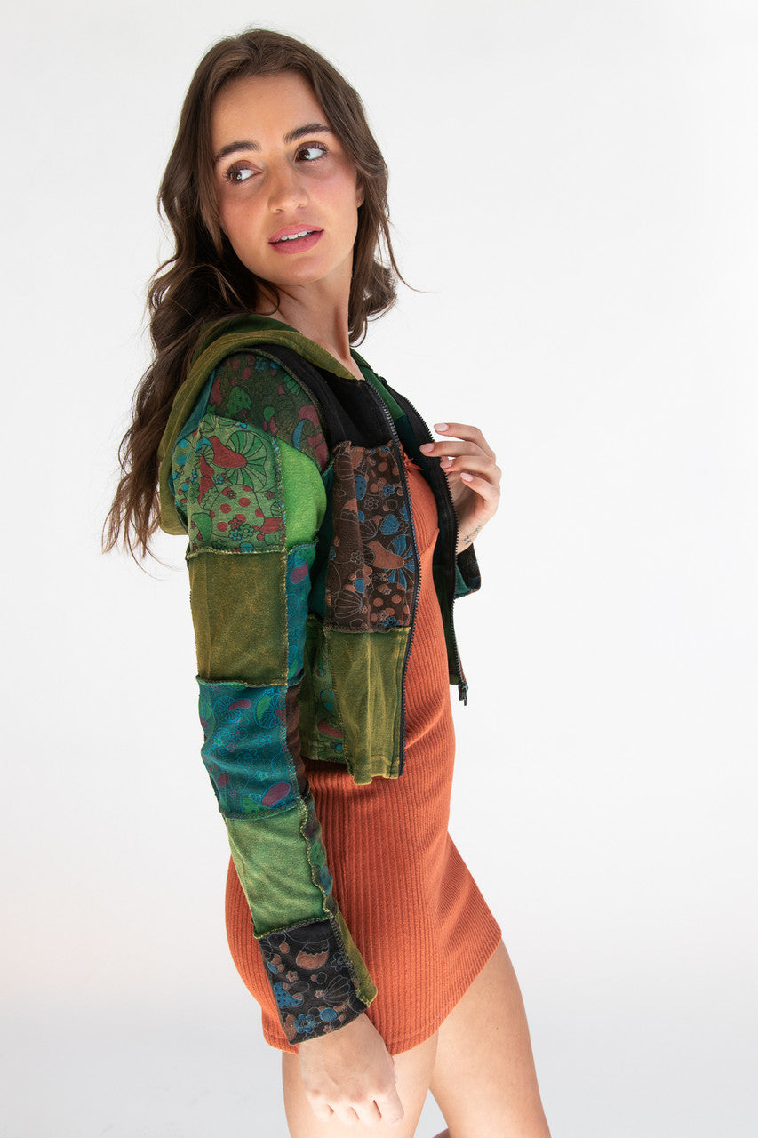 Mushroom Patchwork Hoodie