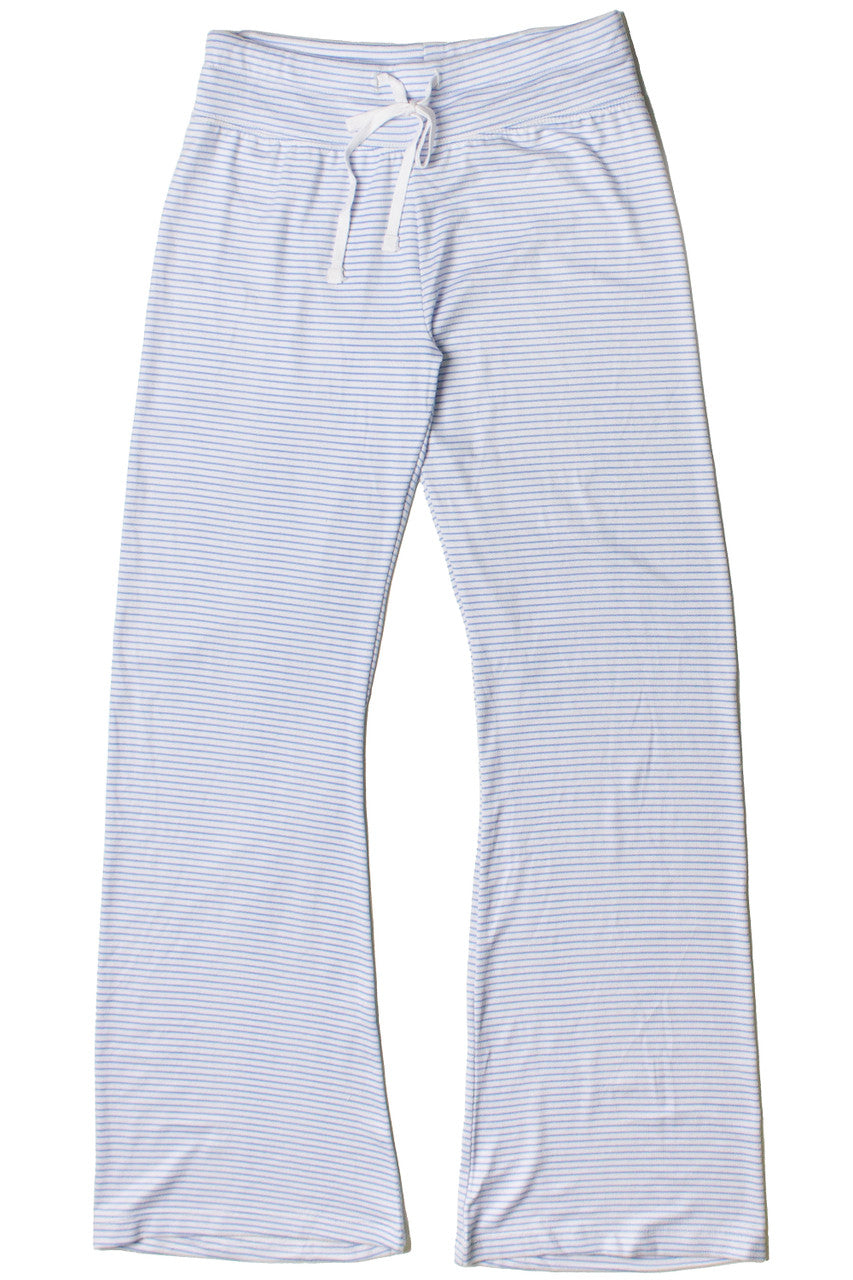 Blue Pinstripe Wide Leg Lounge Pants