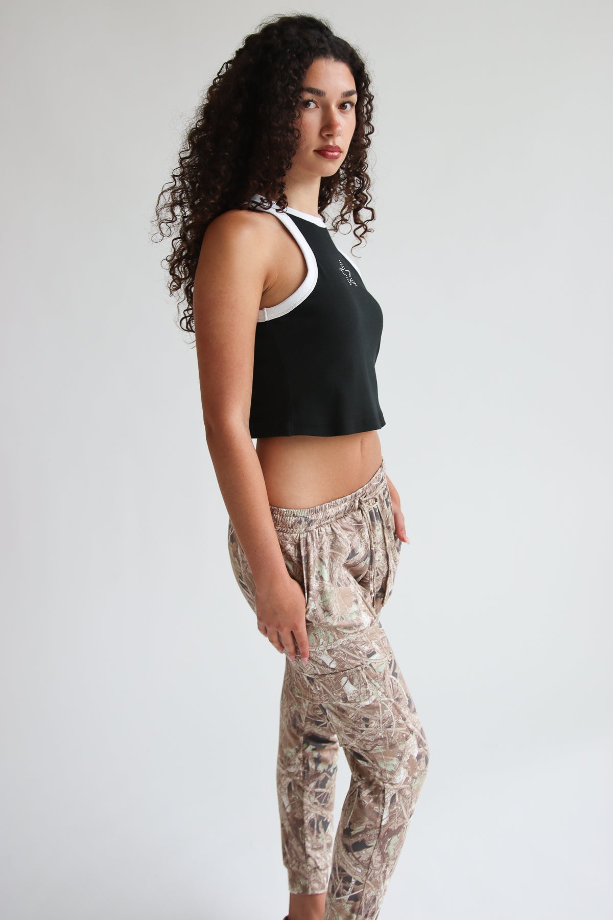 Fleece Lined Woodland Camo Cargo Joggers